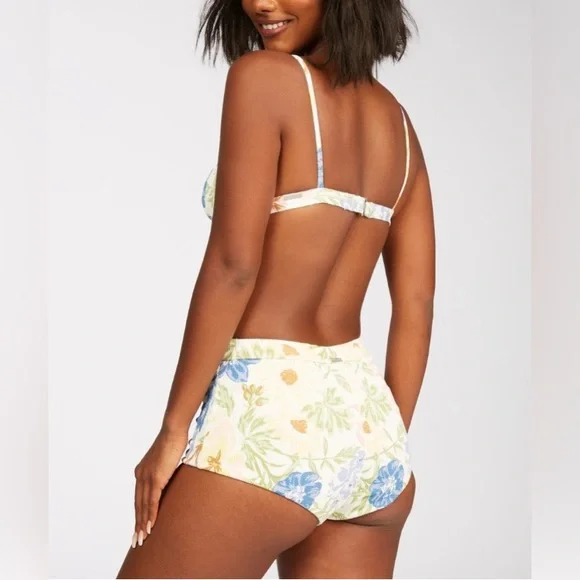 Billabong πΌ Floral High Rise Avalon Short Bikini Bottom | Bralette Bikini Top - Picture 10 of 16